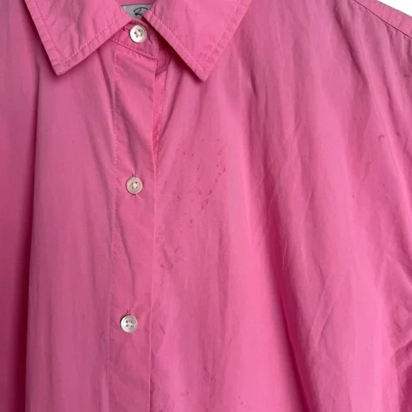 Rails JoJo Hot Pink Oversized Button Down Blouse Women’s XS Cuffed Short Sleeve - Picture 5 of 12